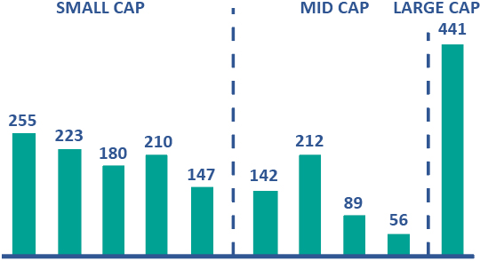 Número-emisores por rango capitalización de mercado